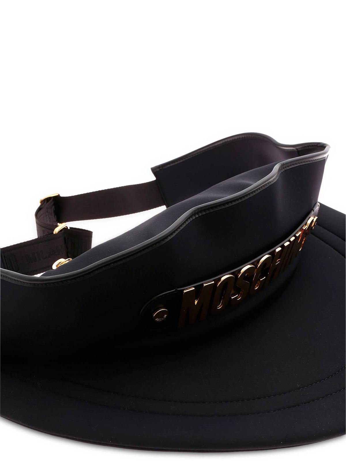 Shop Moschino Macro Visor Hat Belt Bag In Negro