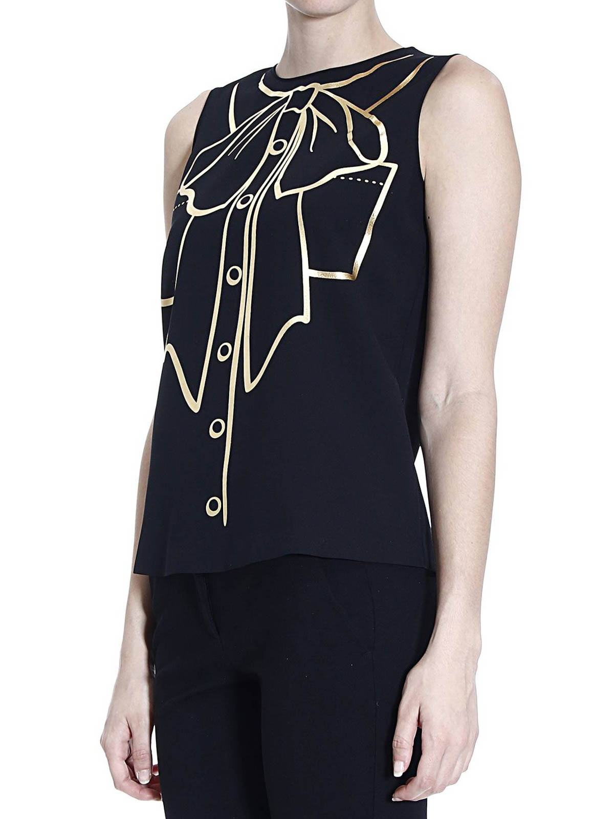 Moschino Boutique Bow print sleeveless top - Black | B02048717 Moschino Boutique Bow print sleeveless top - Black | B02048717