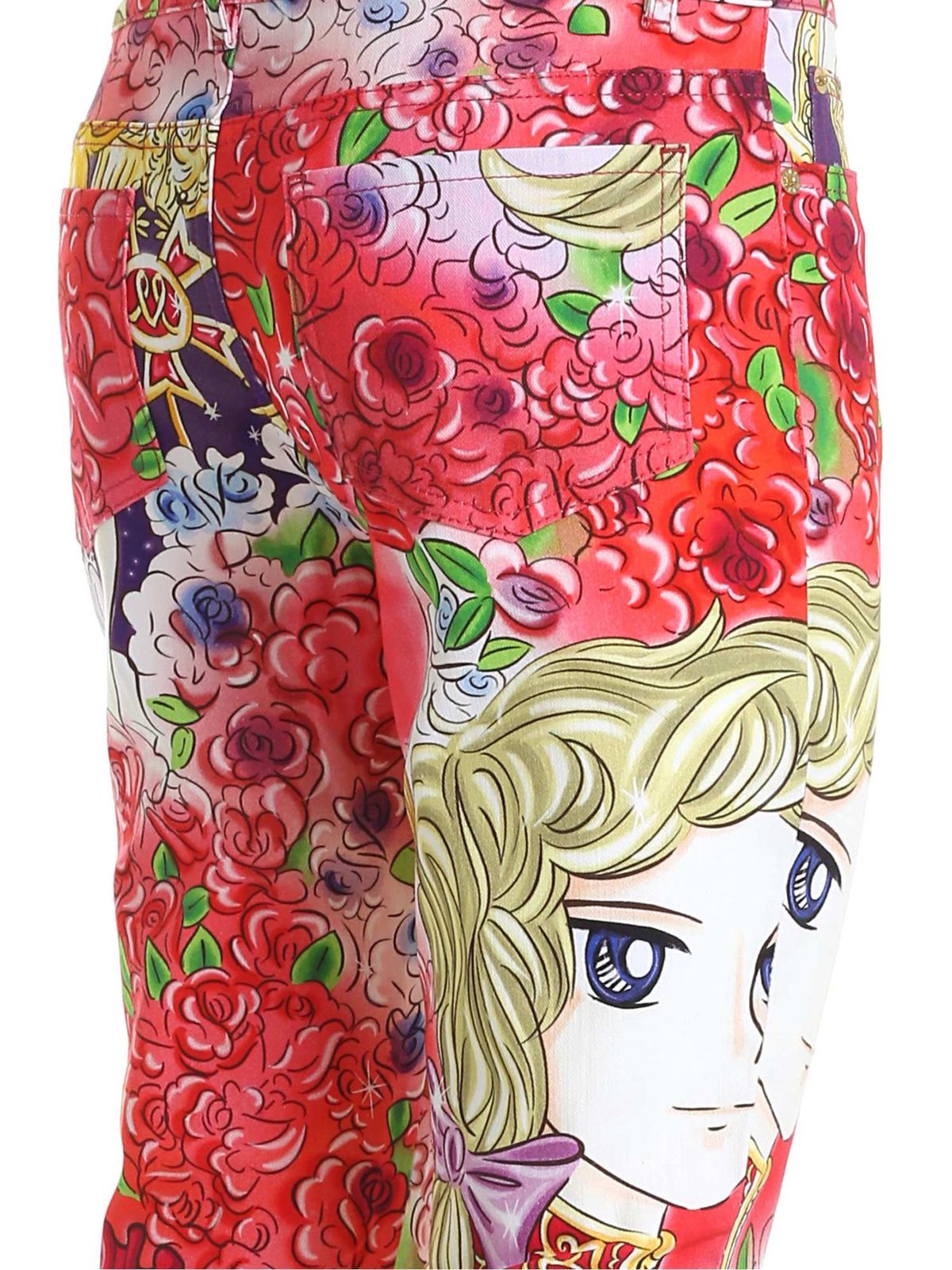 Shop Moschino Marie Antoinette Print Pants In Red In Rojo