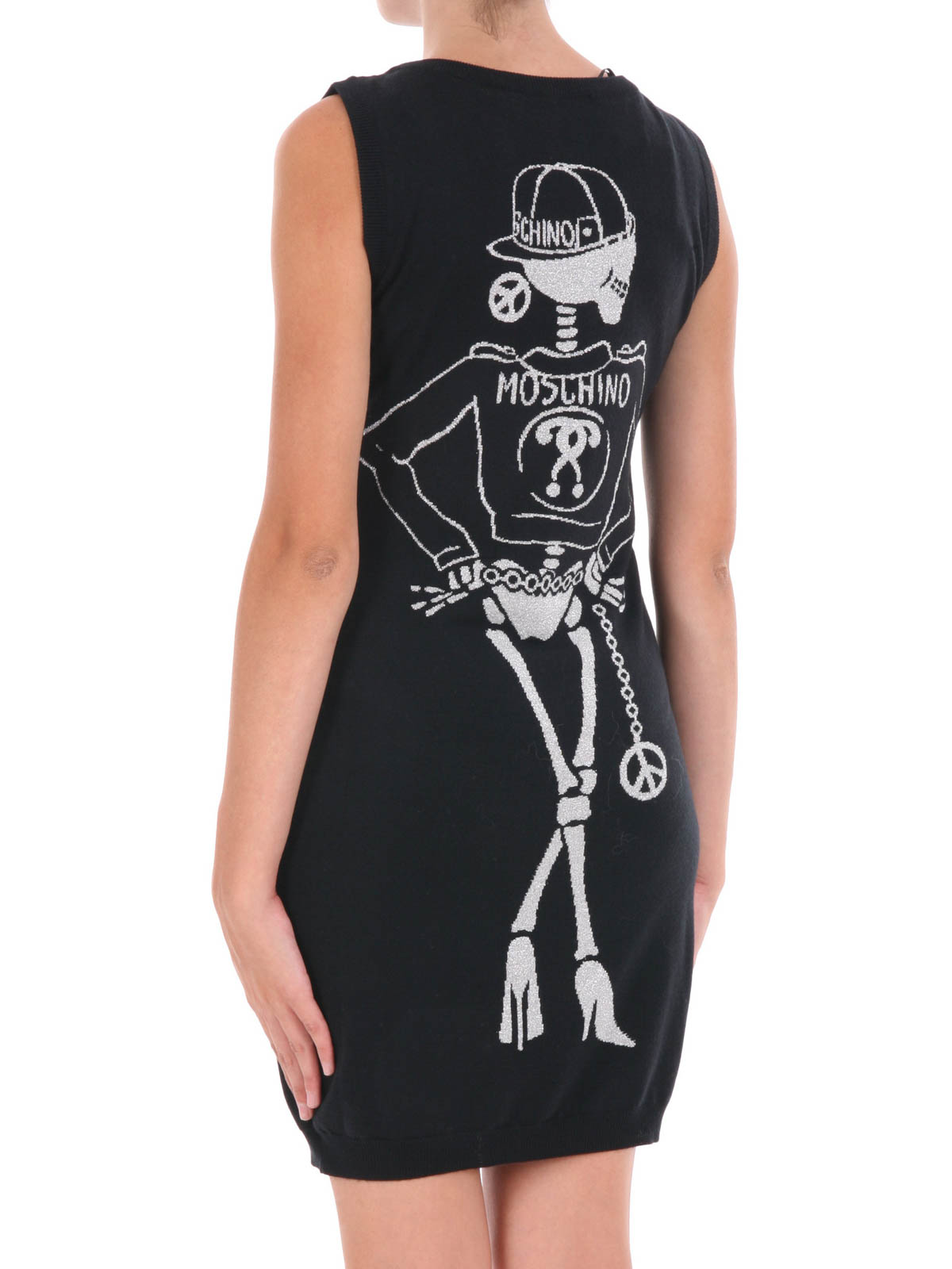 Moschino Wool blend skeleton sheath dress - Black | A04891610