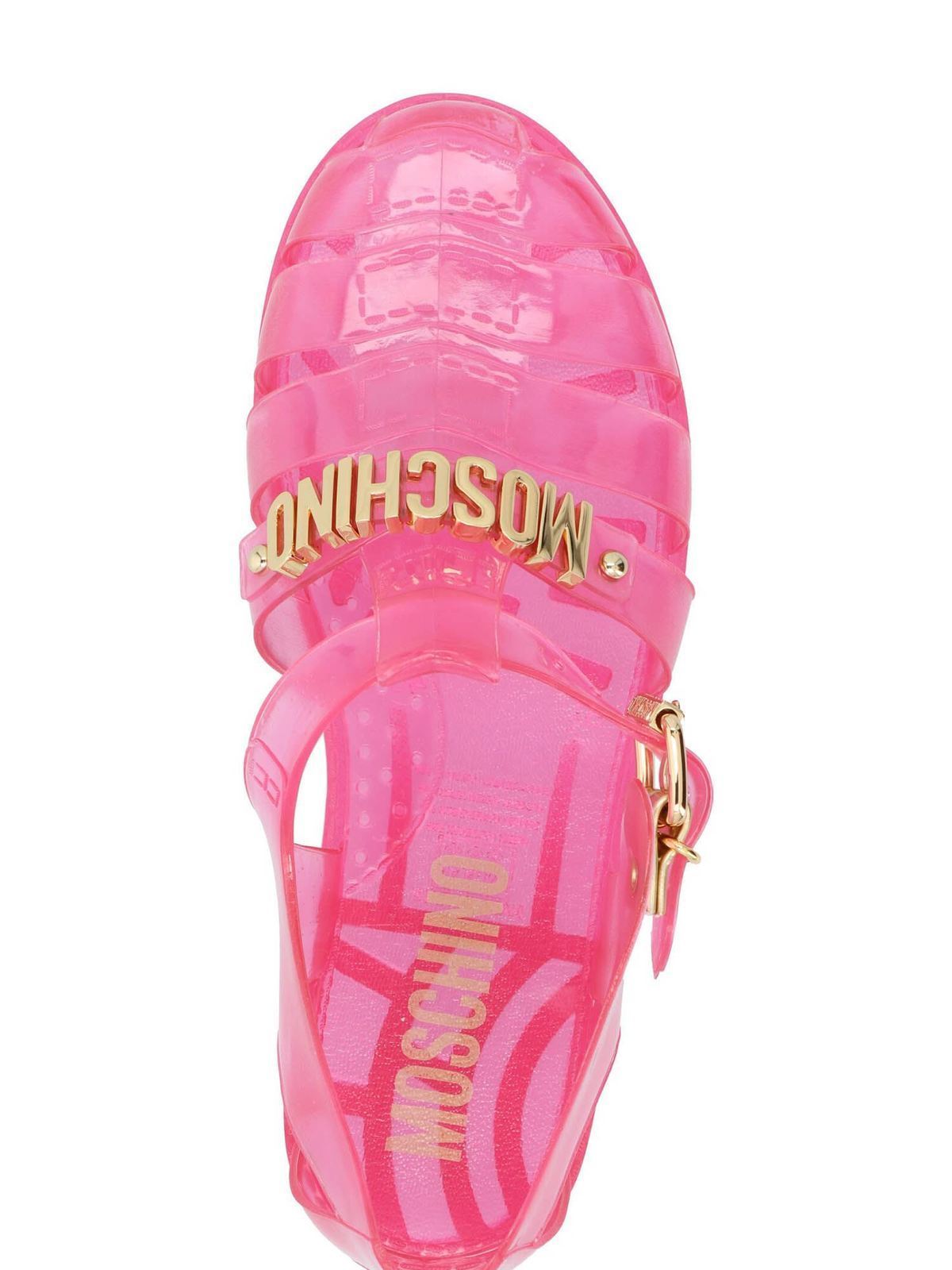 Sandals Moschino Moschino logo Jelly sandals in fuchsia