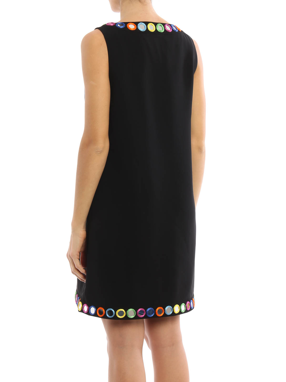 Moschino Mirror appliques dress - Black - Women|A046005242555