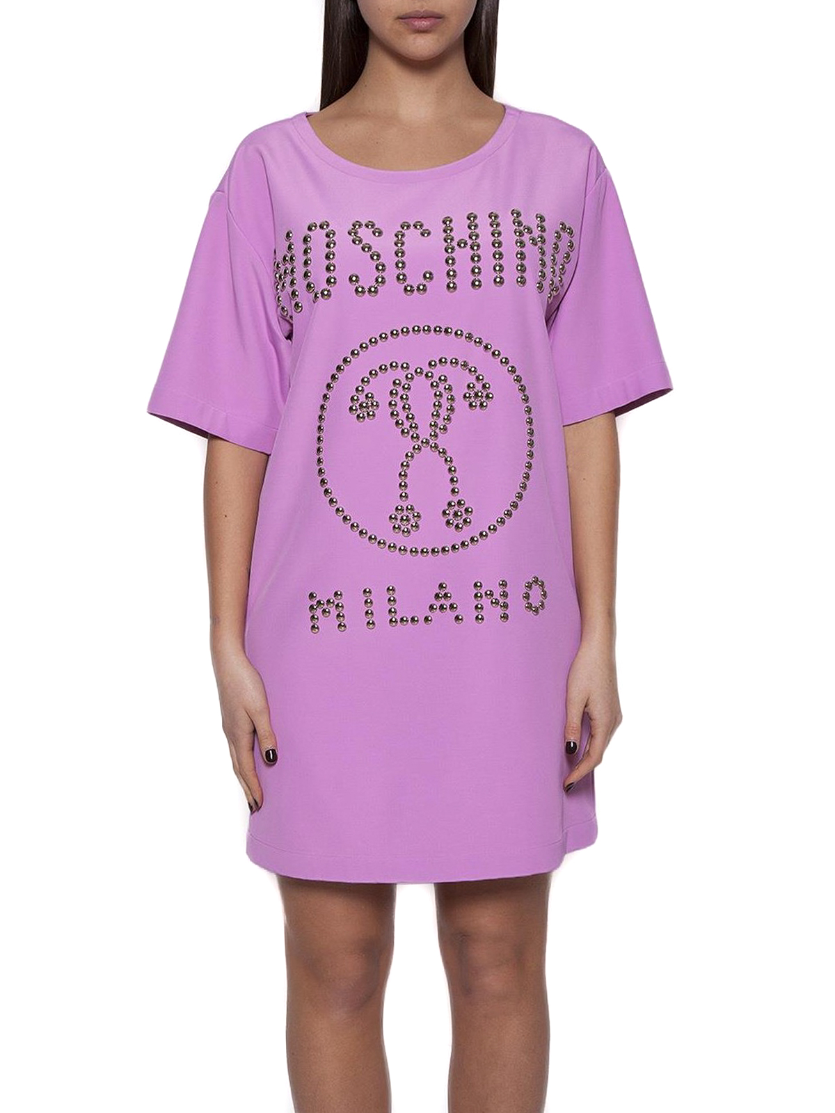 Moschino Pink Tee style jersey dress - Pink - Women|A045005333208 Moschino Pink Tee style jersey dress - Pink - Women|A045005333208