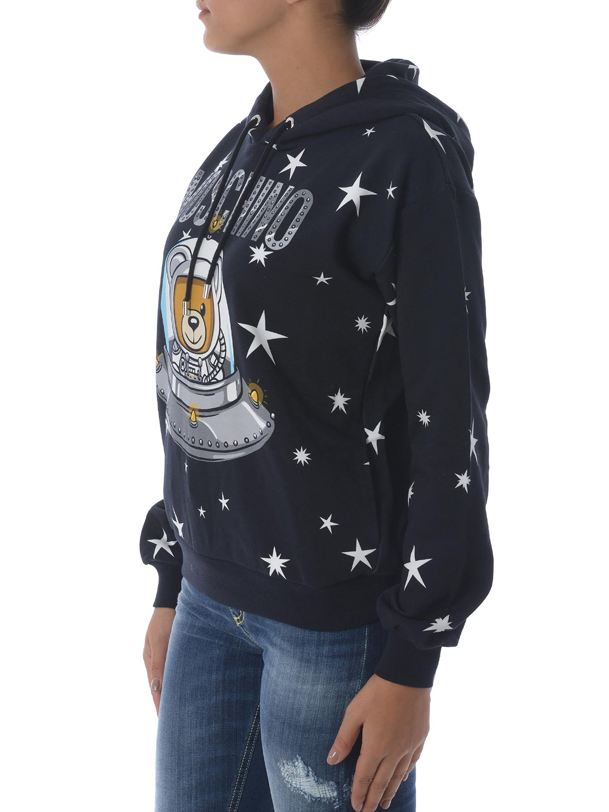 Sweatshirts & Sweaters Moschino - Ufo Teddy print black jersey