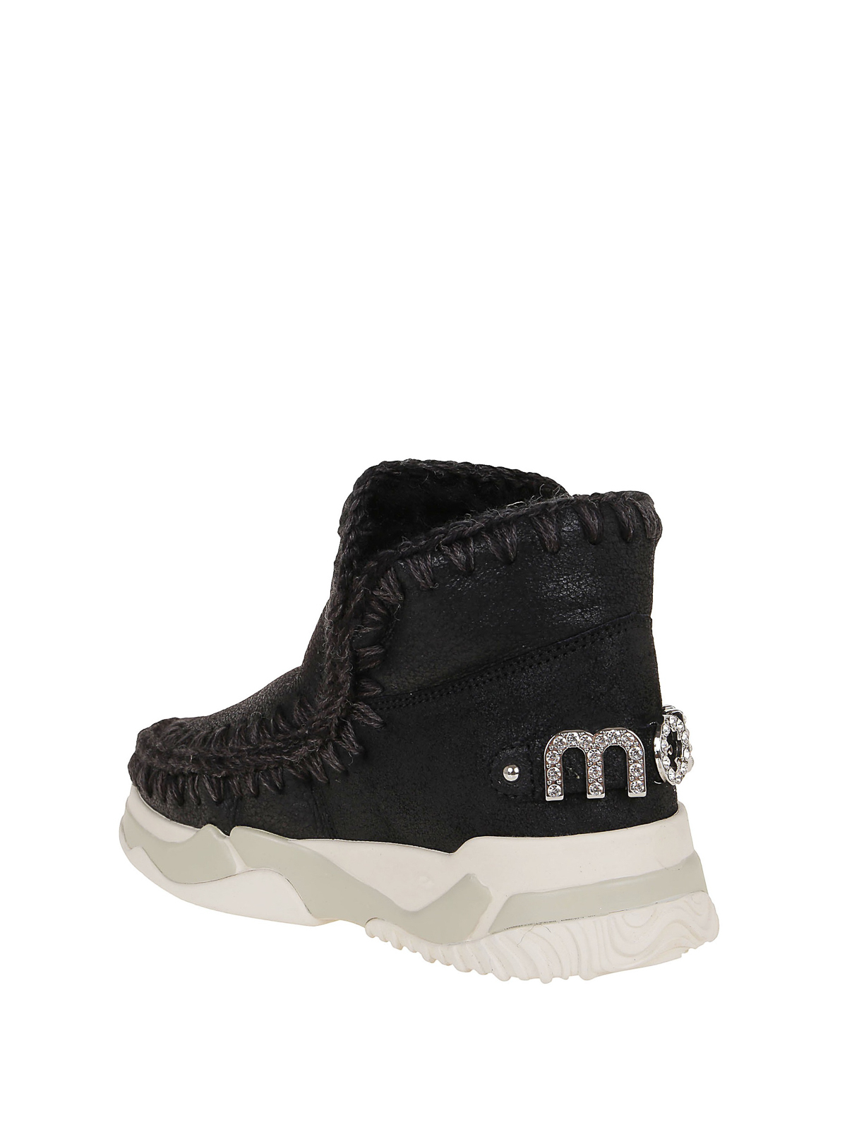 Mou Boots  Eskimo Trainer In Nubuck In Black
