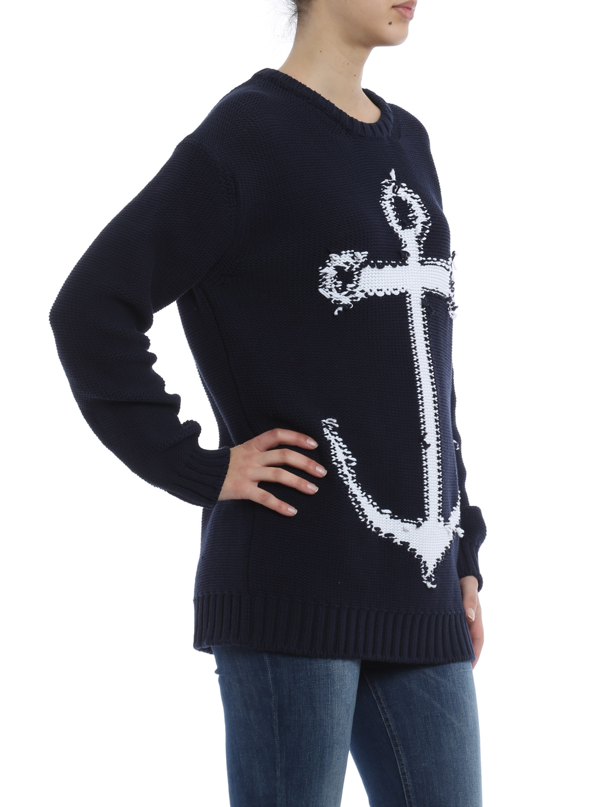 Crew necks N°21 - Anchor detailed sweater - A01075230001 | thebs.com