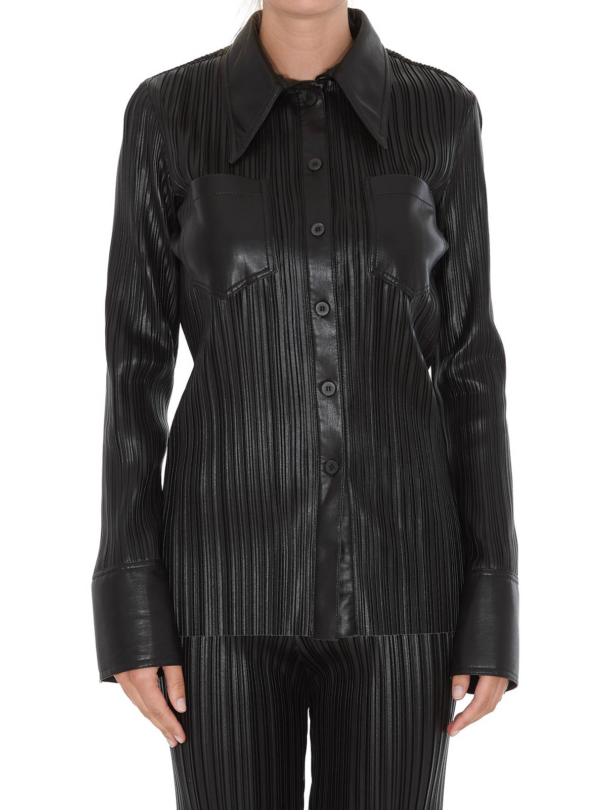 Tシャツ・カットソー nanushka Black stretch viscose blend shirt Nanushka Black Stretch Viscose Blend Shirt | ModeSens