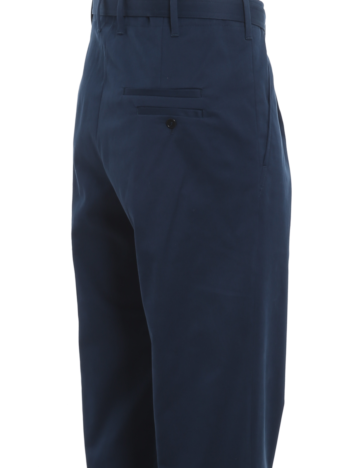 Shop Neil Barrett Belted Trousers In Blue