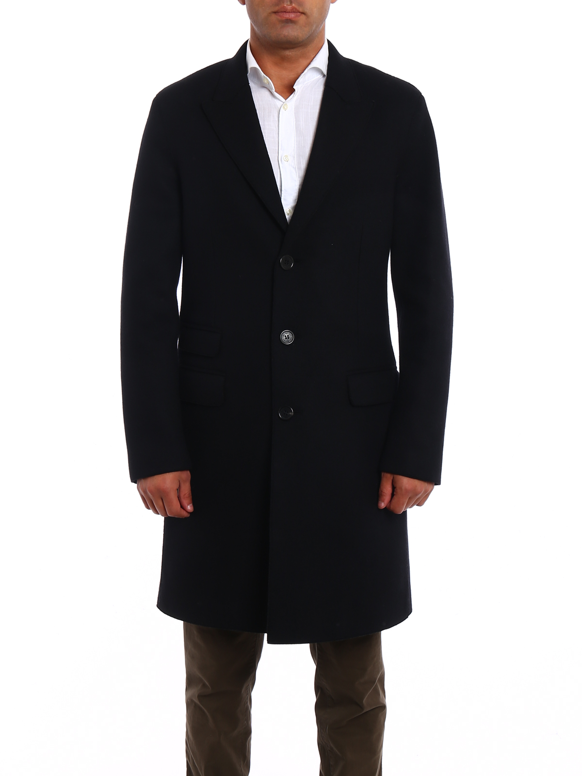 Shop Neil Barrett Skinny Fit Wool Blend Coat In Negro