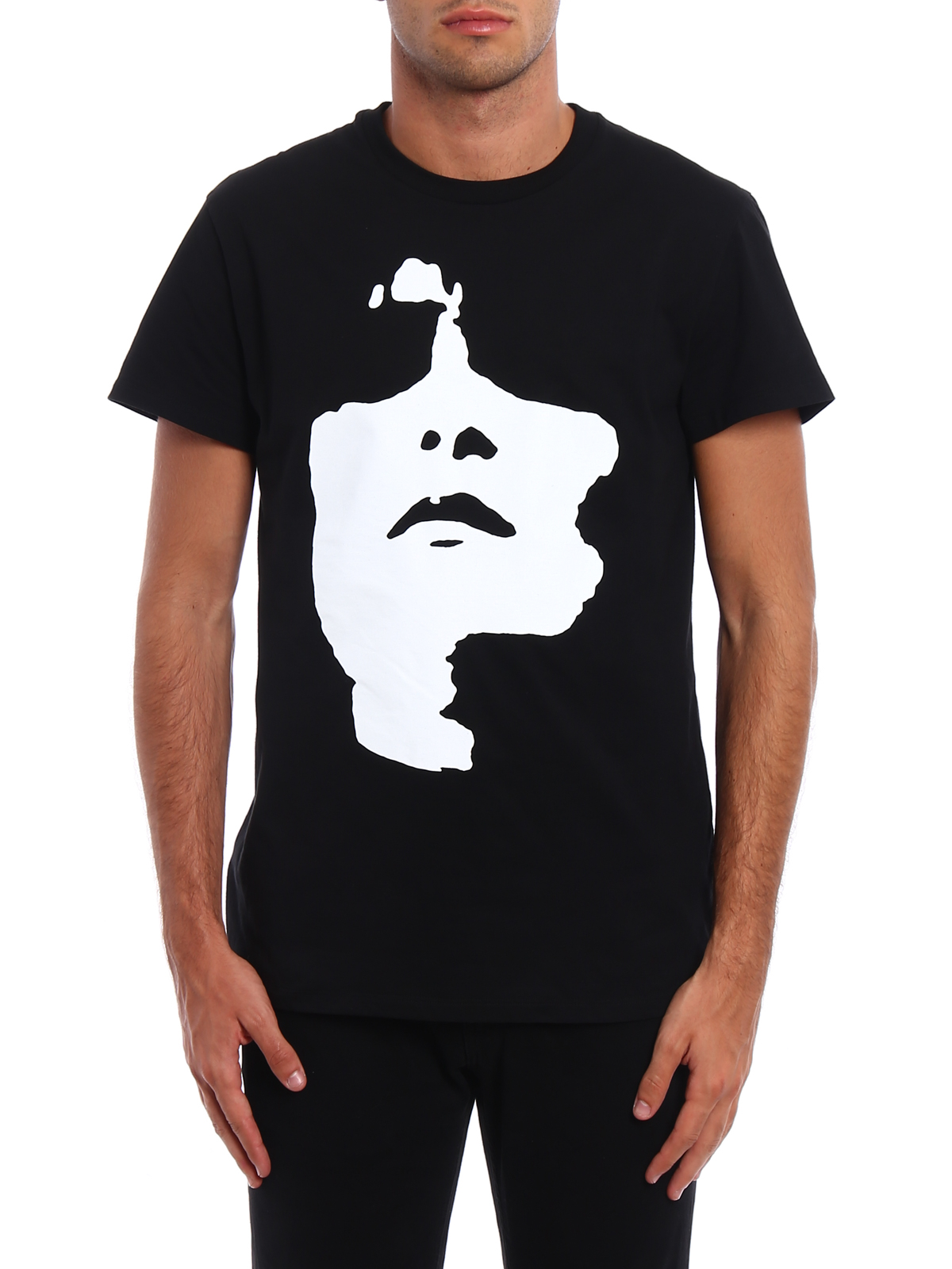 Neil Barrett Face print cotton T-shirt - Black | BJT323AF593S524