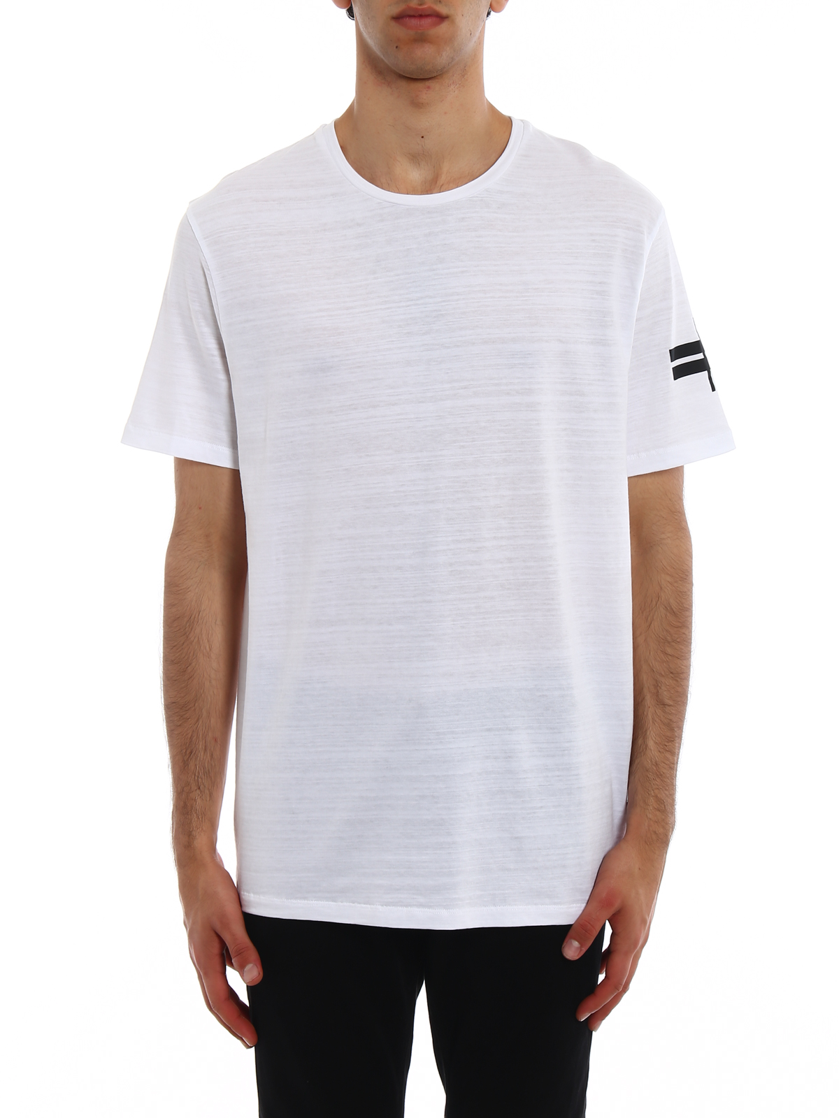 Shop Neil Barrett Loose Regular Cotton T-shirt In White