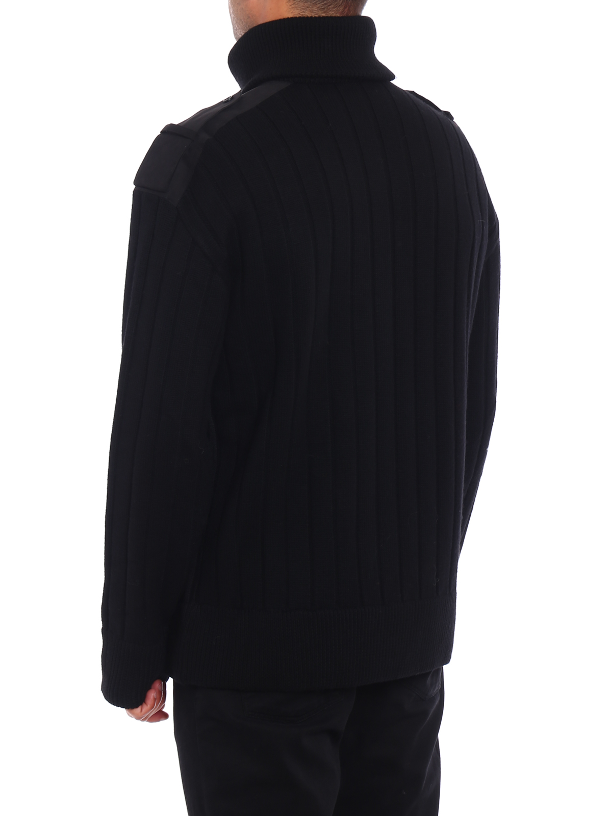Neil Barrett Wool turtleneck with epaulettes - Men|BMA683CF617C01