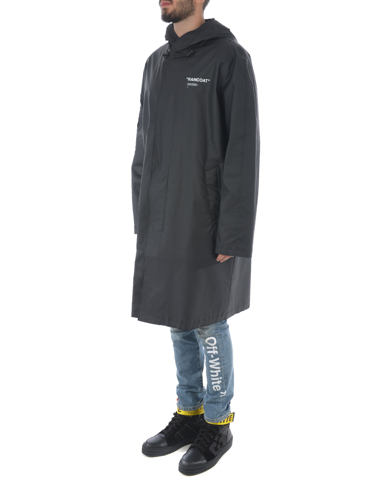 Knee length coats Off-White Quote raincoat - OMEA137E18A250101001