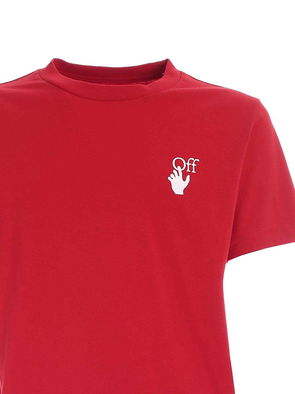 med sig kuvert Kent T-shirts Off-White - Cut Here T-shirt in red - OMAA027F20FAB0092501