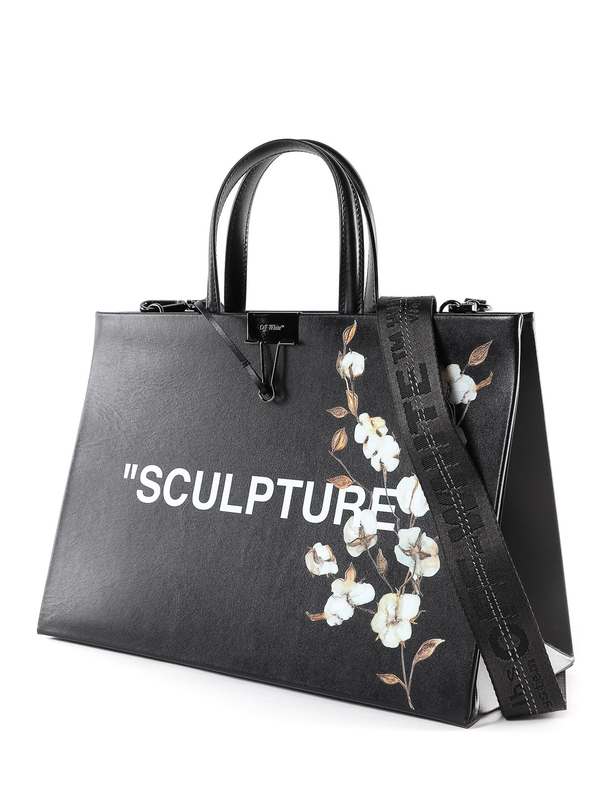 Off White Sculpture Leather Tote Bag