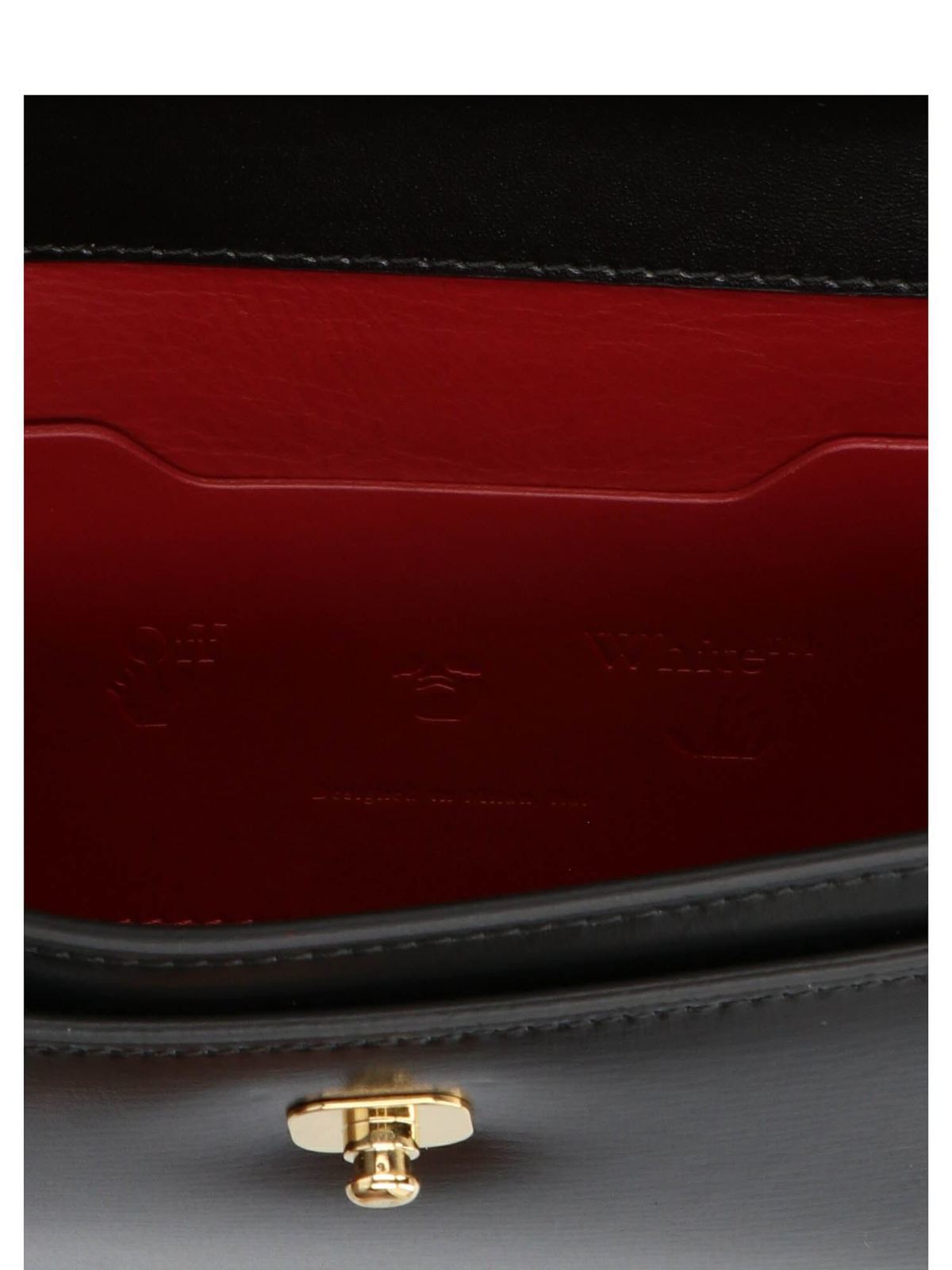 Off-White Twist Jitney 1.4 handbag in black|OWNA092R21LEA0031000