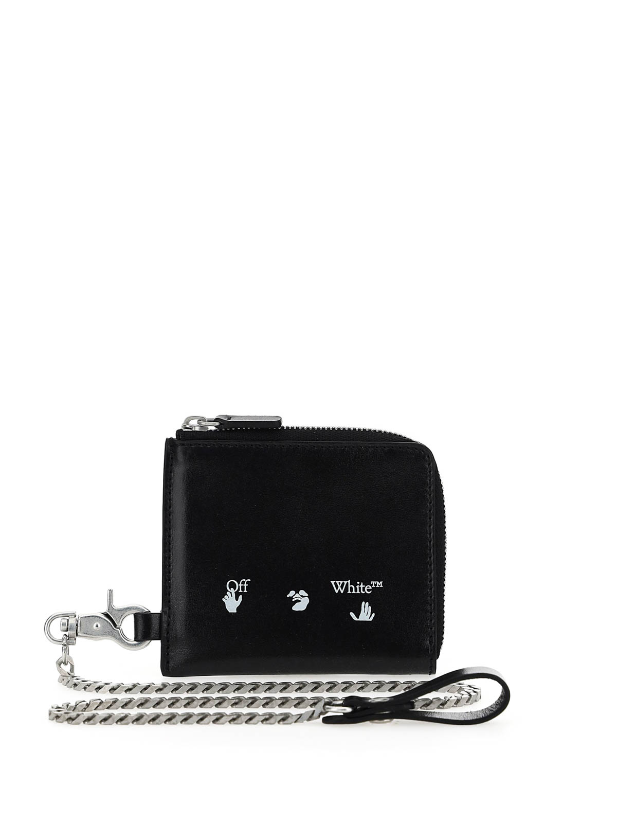 Off-White Black leather small wallet Black OMNC013E20LEA0021001