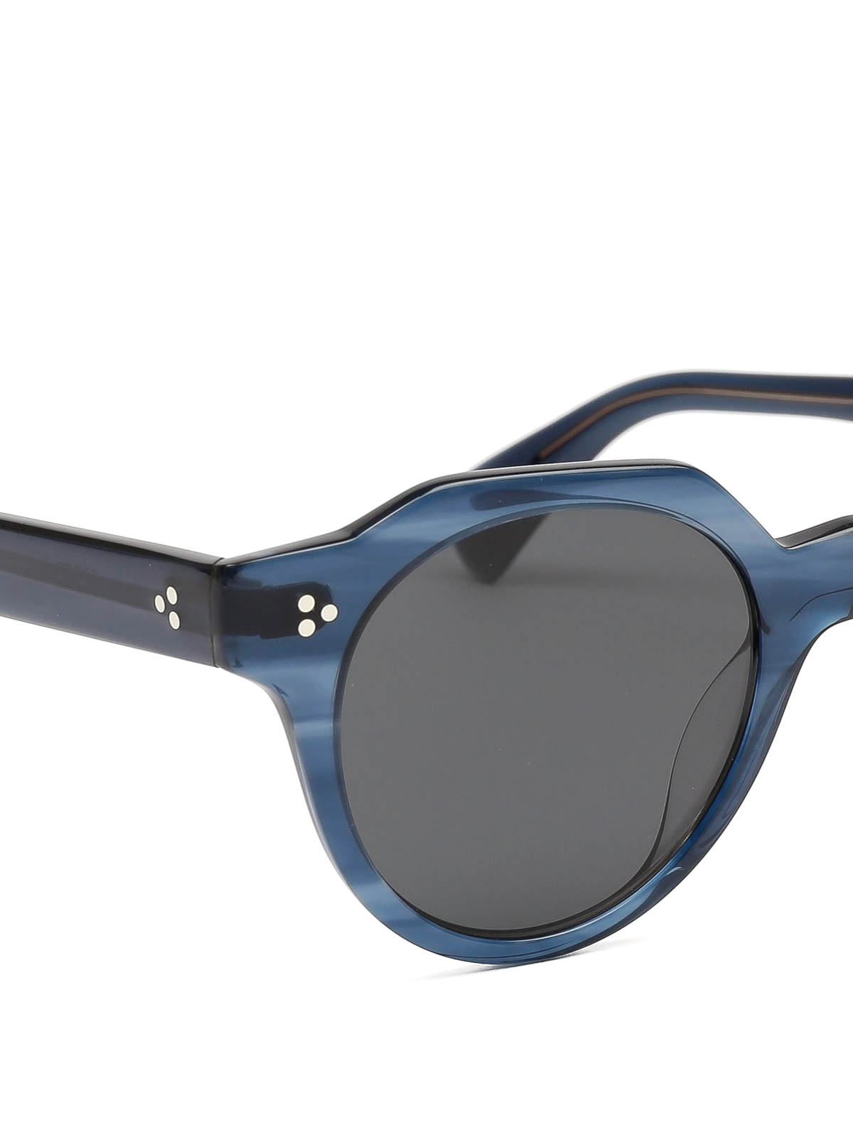 Oliver Peoples Irven blue Round Black Sunglasses Oliver Peoples Irven Brown/Blue Lens Sunglasses : Amazon.ca  main image 4