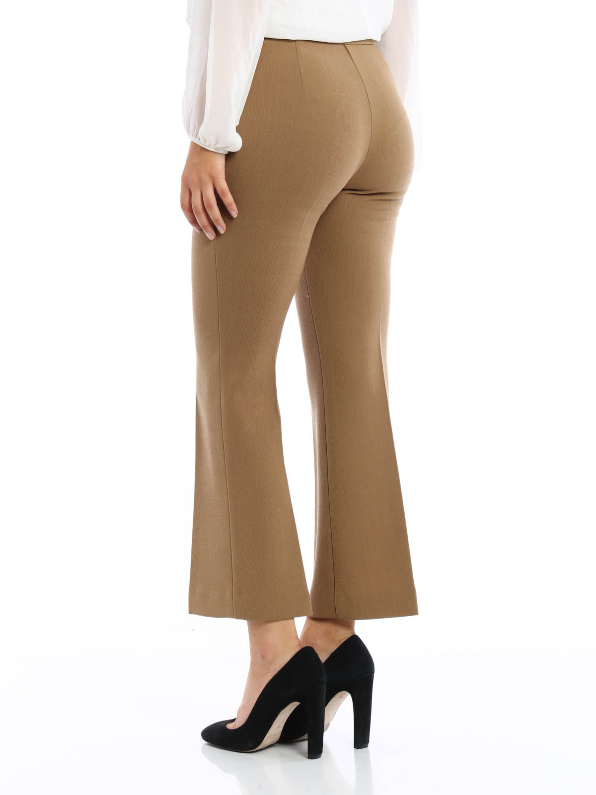 Buy Off White Crepe Linen Wide Legged Trousers with Front Zipper Online at  Jayporecom