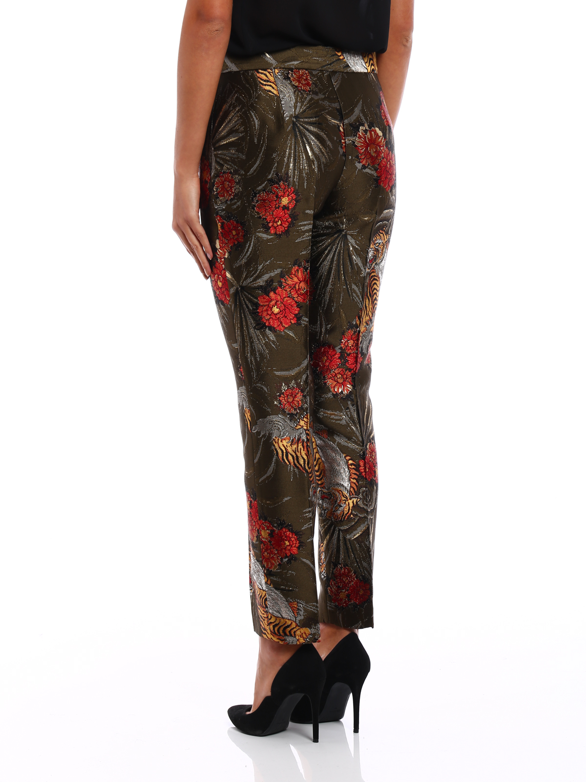 Tailored floral jacquard trousers  Women  ETRO