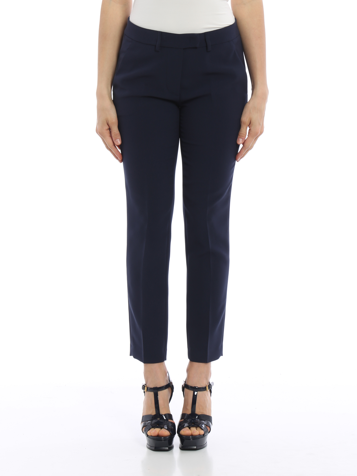 Pantaloni Uomo Evoga Class Blu Chiaro - Taglio Slim Fit, Tessuto Cotone Elastico, Elegante Per Cerimonie E Ufficio