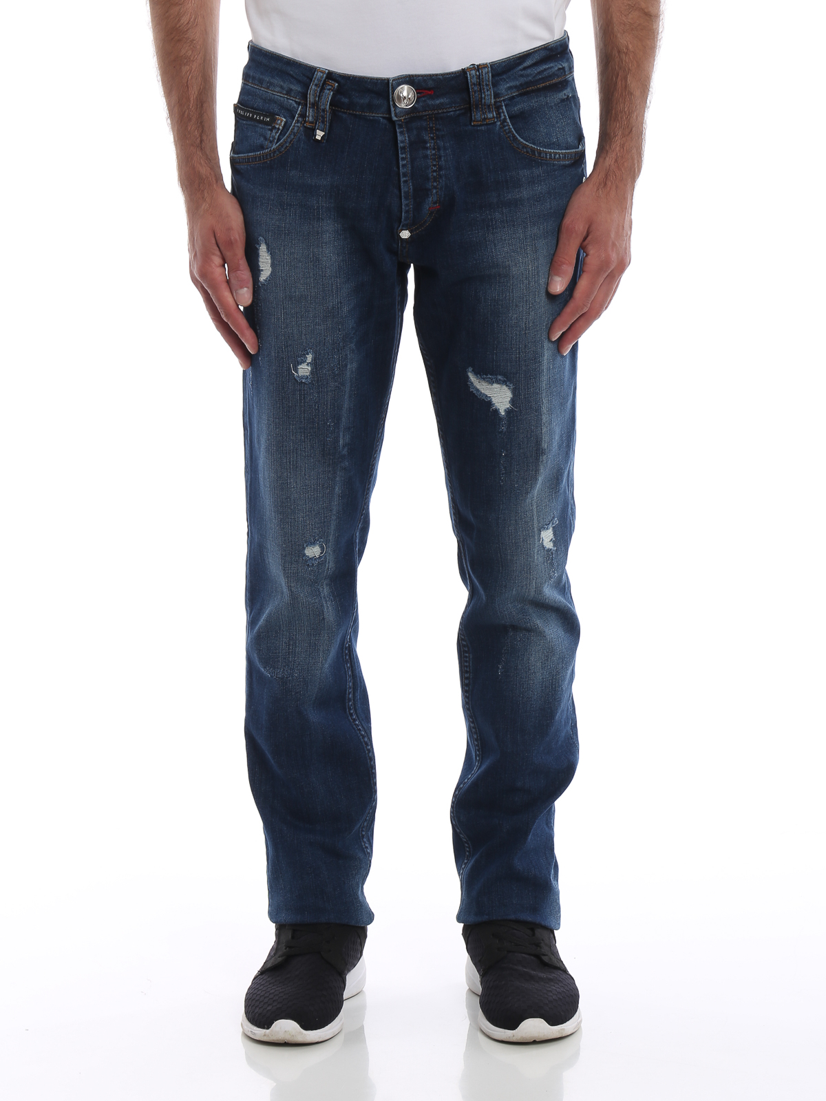 Philipp Plein Hard Work embroidered skull jeans Philipp Plein Hard Work embroidered skull jeans