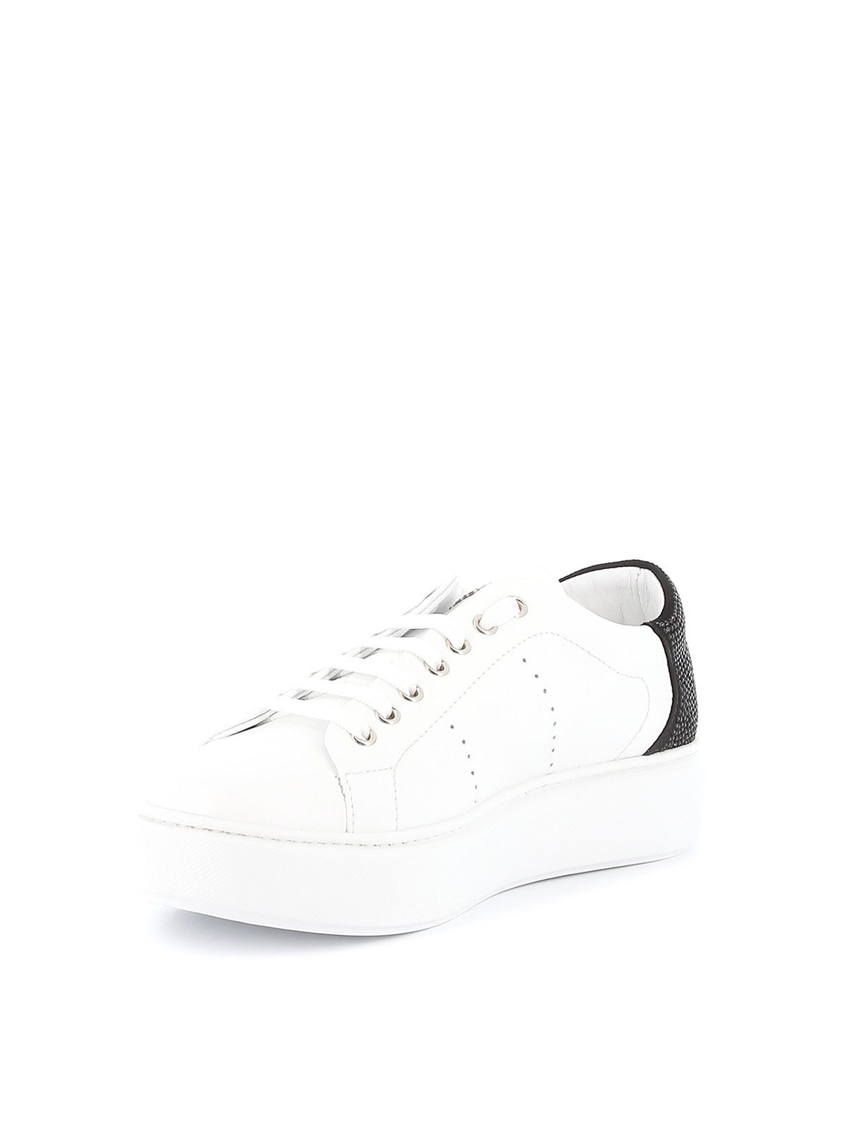 Shop Philipp Plein Rhinestone Skull Leather Sneakers In Blanco