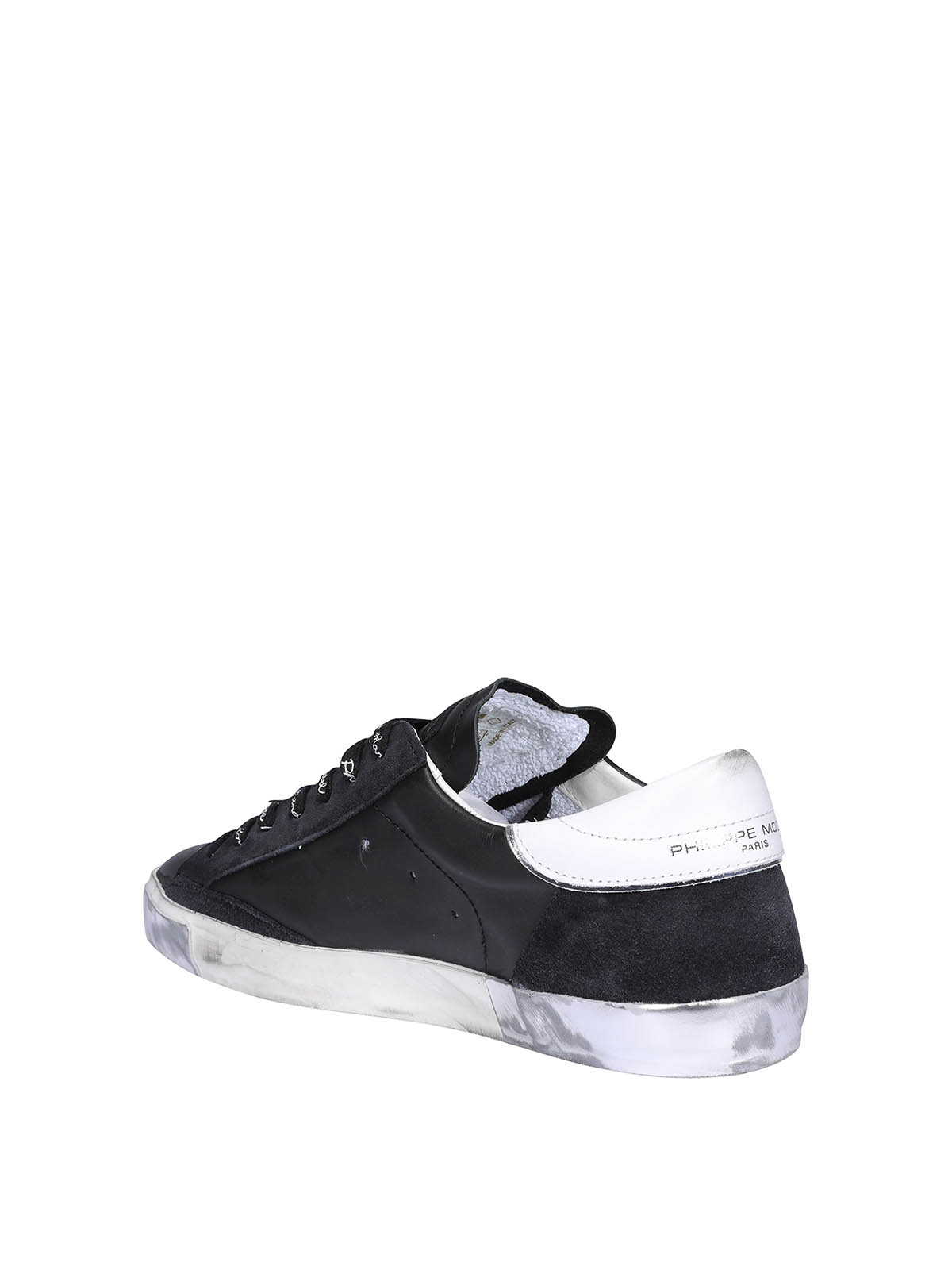 Shop Philippe Model Paris X Leather Sneakers In Negro