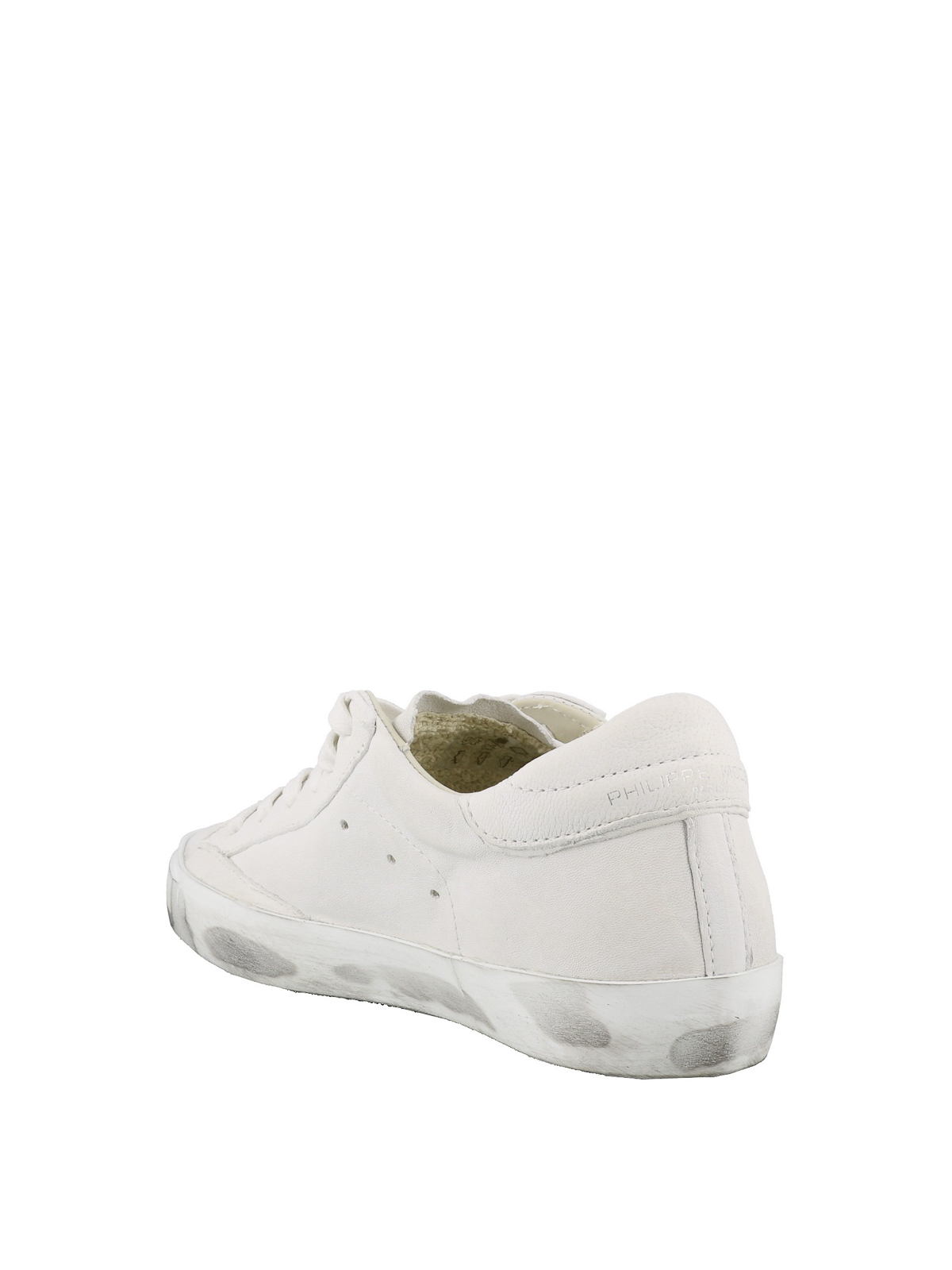 Shop Philippe Model Paris X Leather Sneakers In Blanco