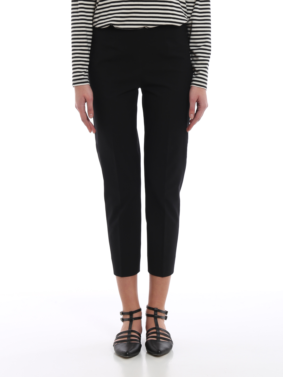 Piazza Sempione Audrey black cotton tapered pants | PP315P0S00050100