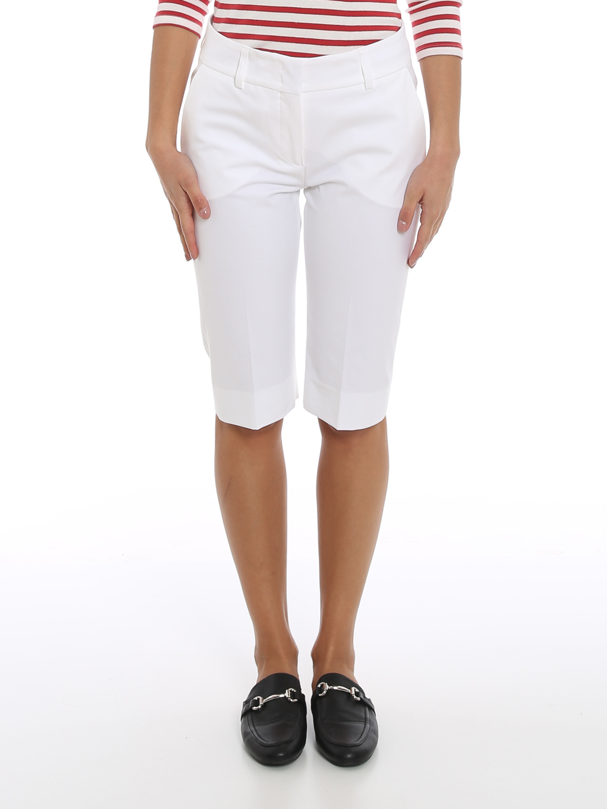 Piazza Sempione Alissa optical white cotton short pants