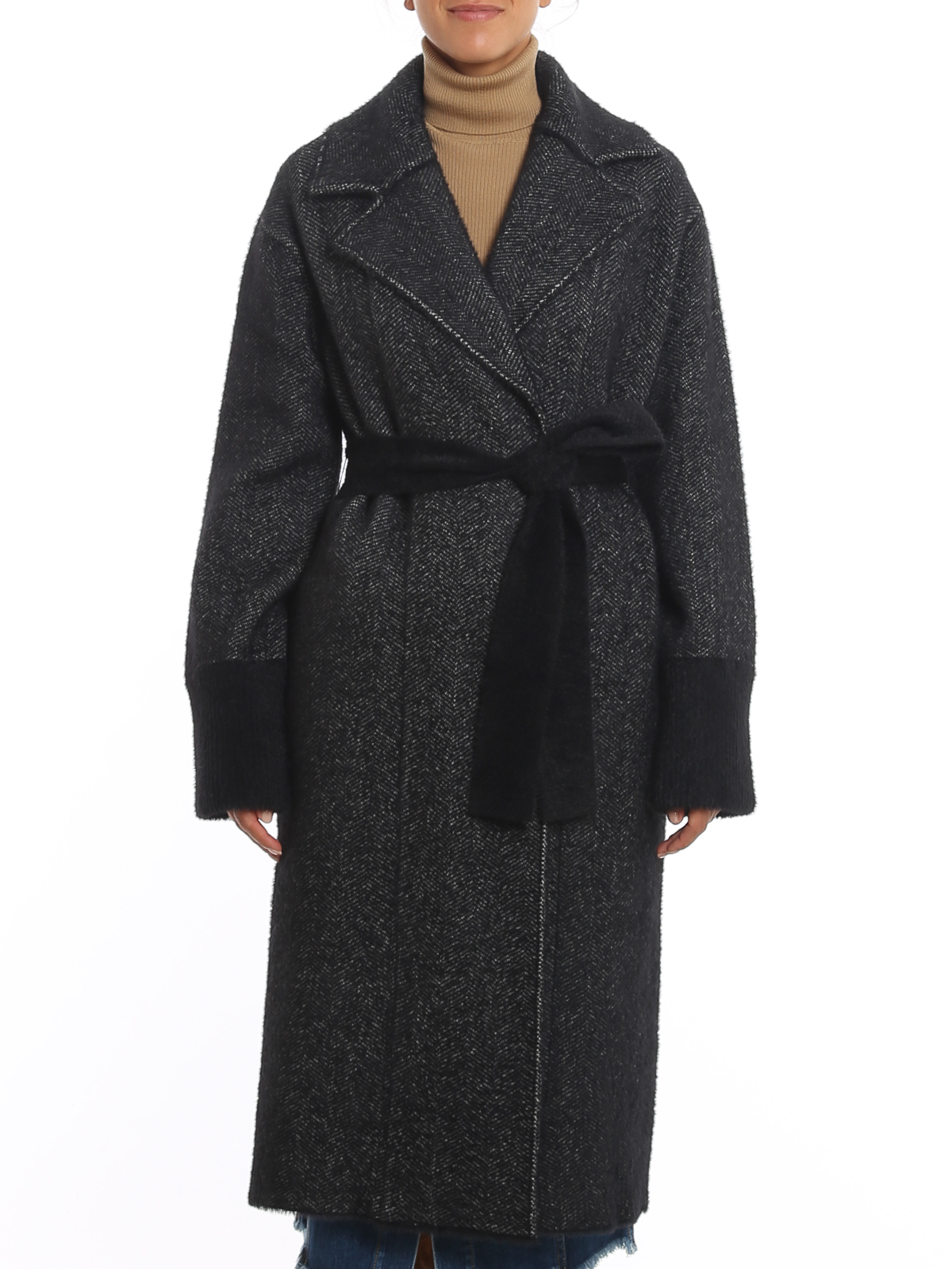 LA8838 PINKO ピンコ ロングコート 黒 ウール100％ USA4 Pinko ロングコート - Corea - ブラック|1G1581Y6CHZZ2