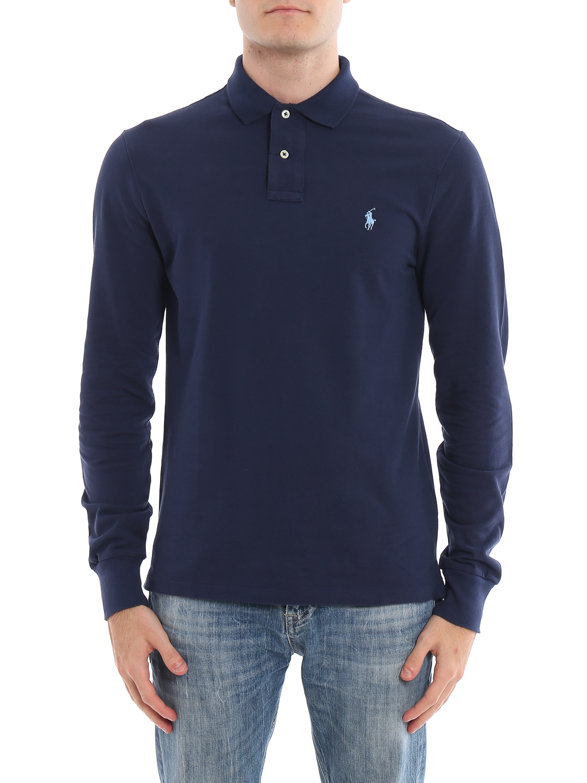 Polo shirts Polo Ralph Lauren - Blue navy cotton long sleeve polo - 710681126004