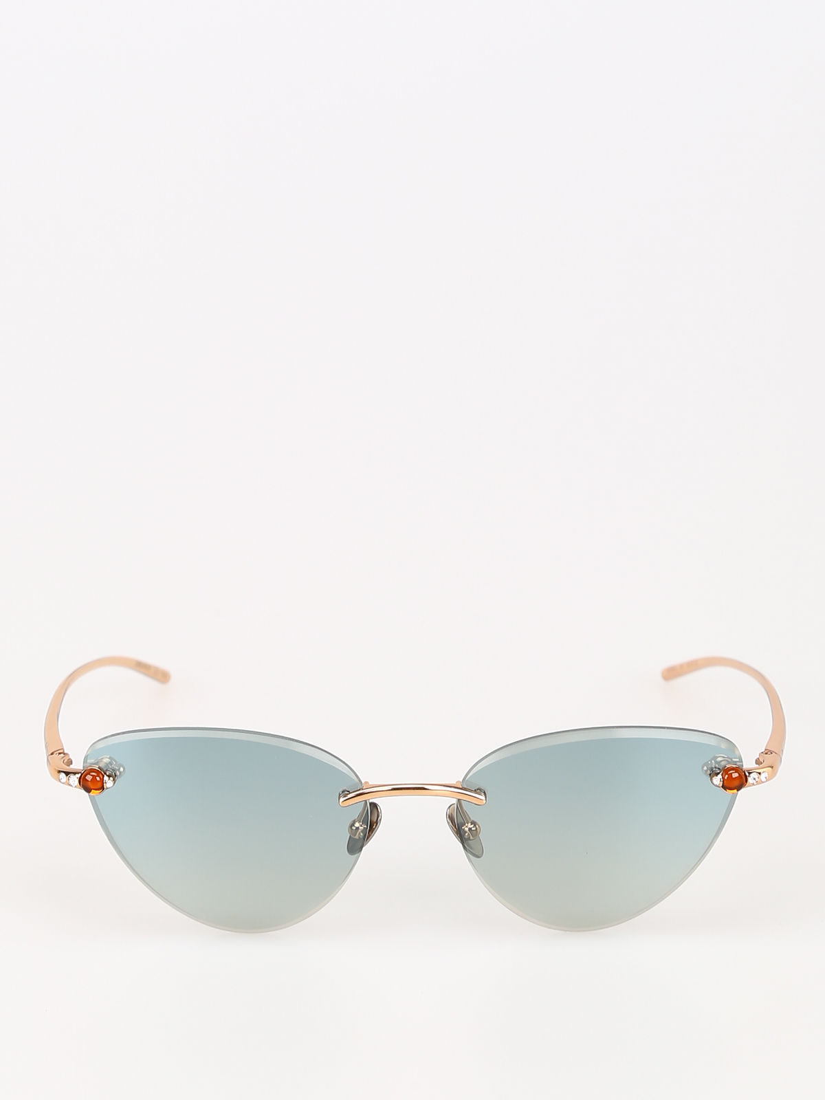 Lunettes De Soleil Pomellato PM0025S – Œil De Chat Miroir – Doré / écaille – Femme