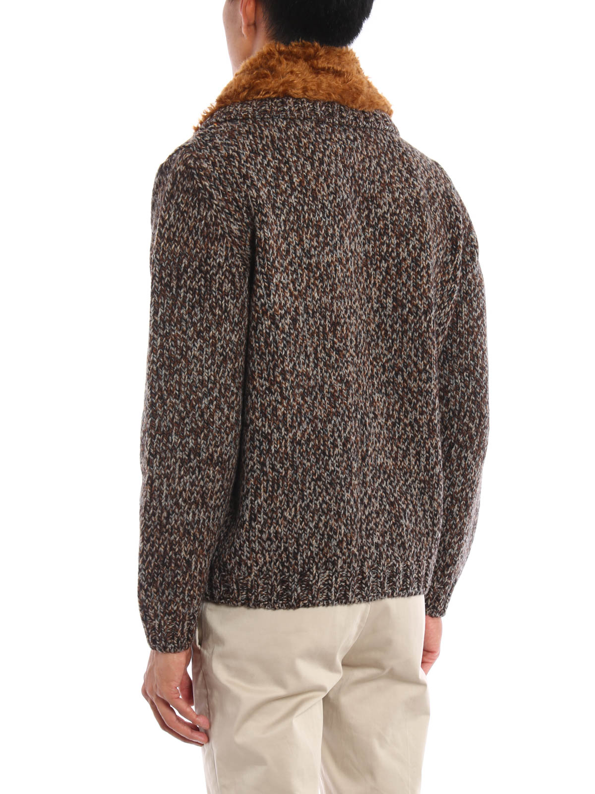 PRADA (プラダ) 23AW Cashmere Knit Cardigan カラー切替
