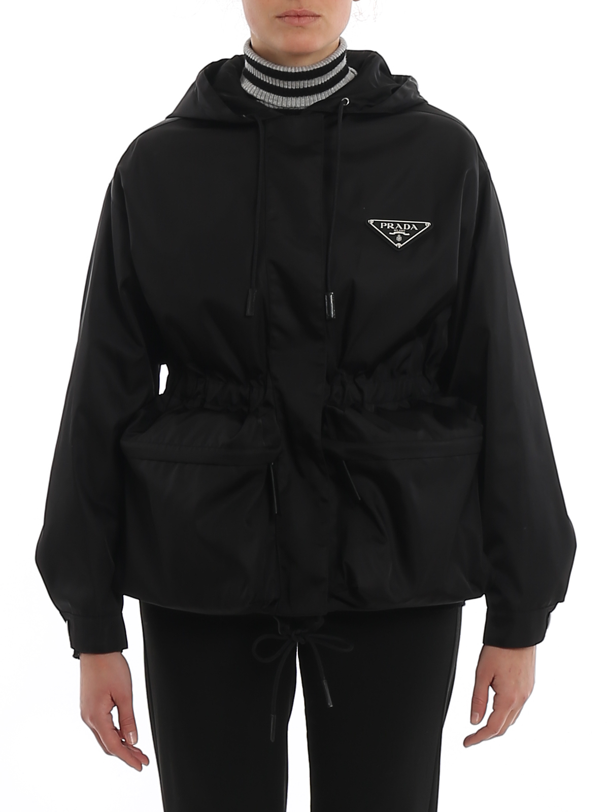 Prada Nylon hooded jacket - Black - Women | 291765I18F0002