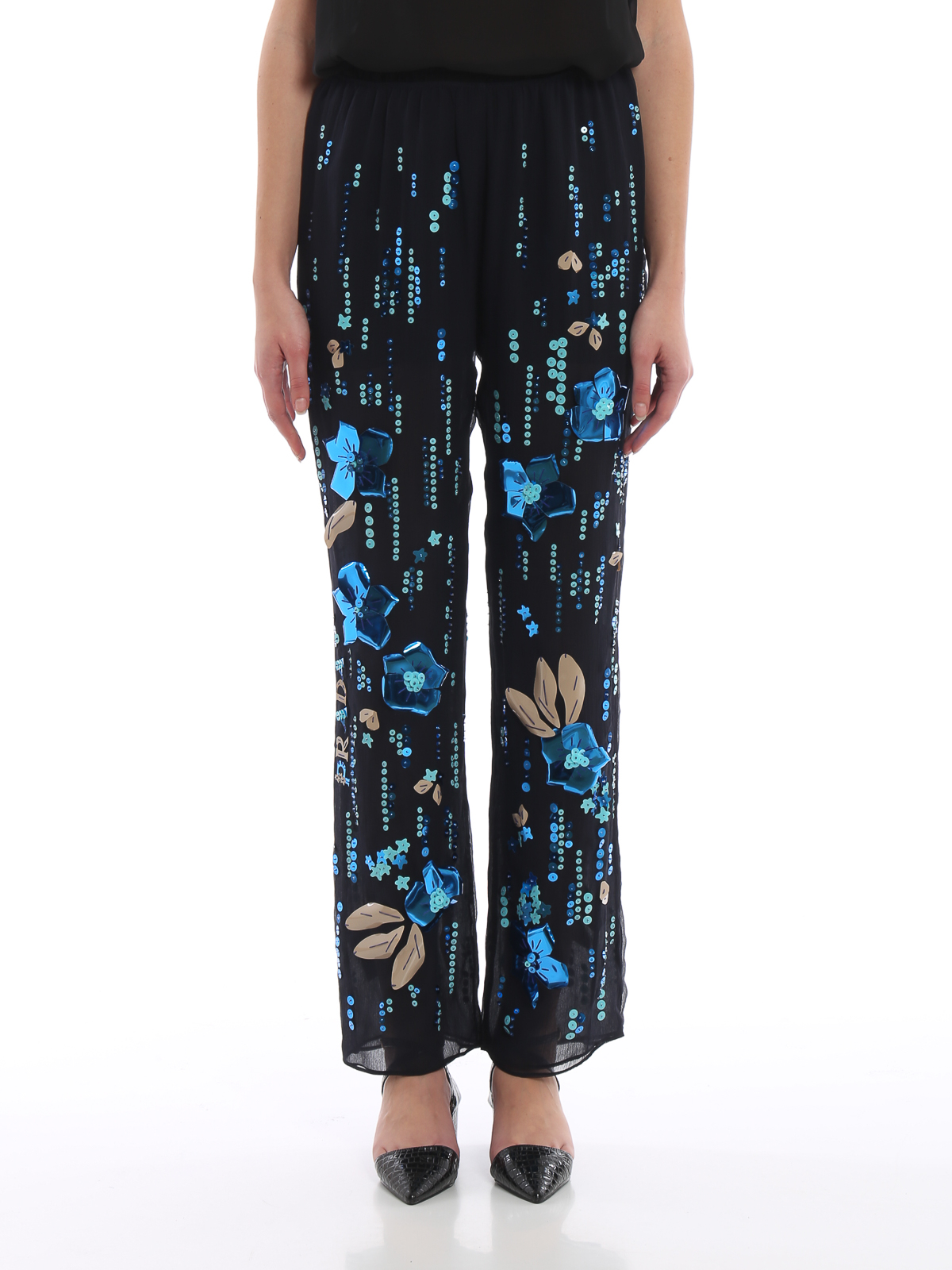 5 pockets crystal embellished trouser | Pants | Women's | Ferragamo US