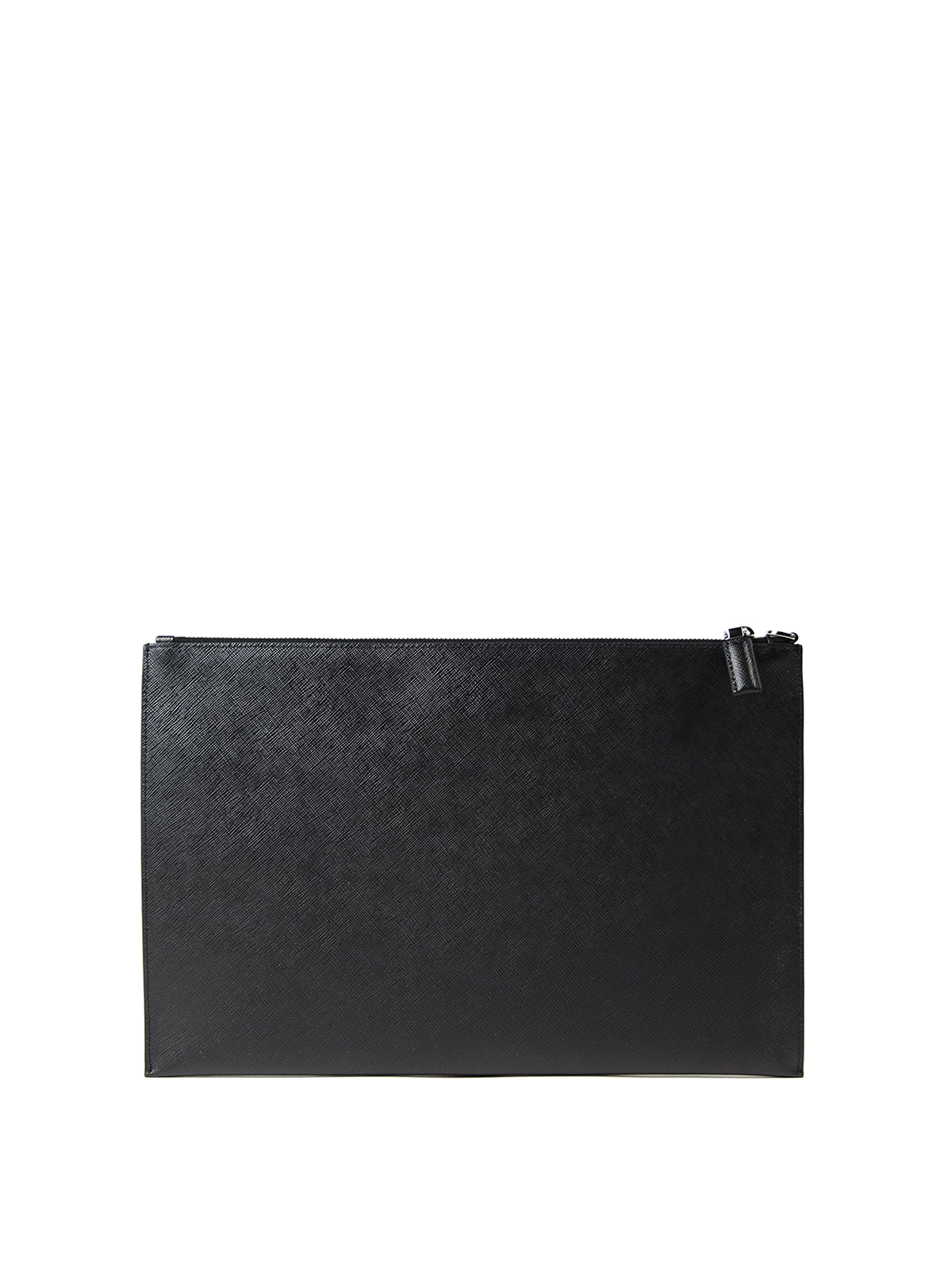 Prada rectangular logo clutch bag - Black