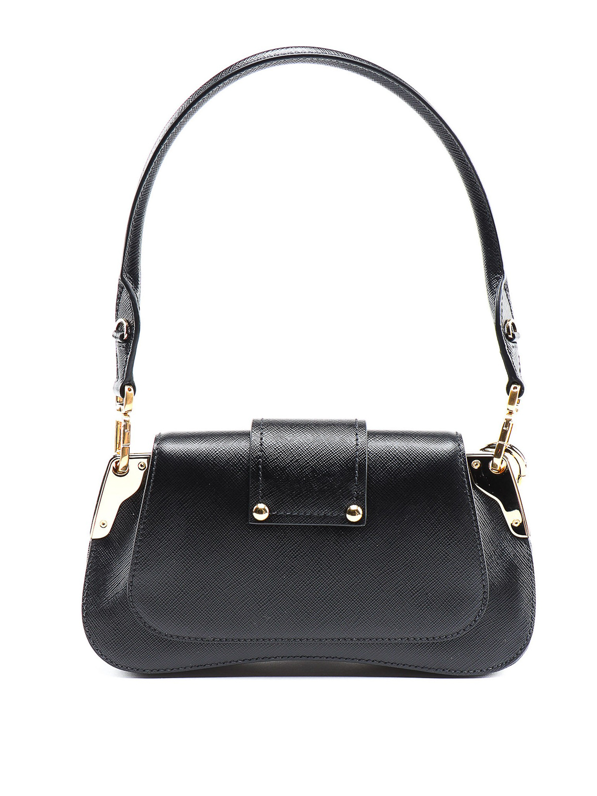 PRADA: shoulder bag in saffiano leather - Black
