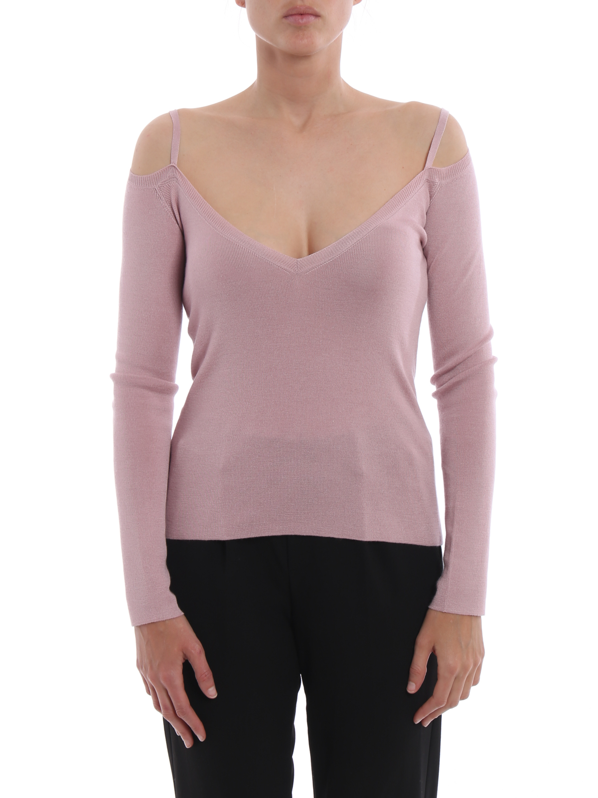 Prada Cashmere and silk V-neck sweater - Pink|P24E0C40JF0384