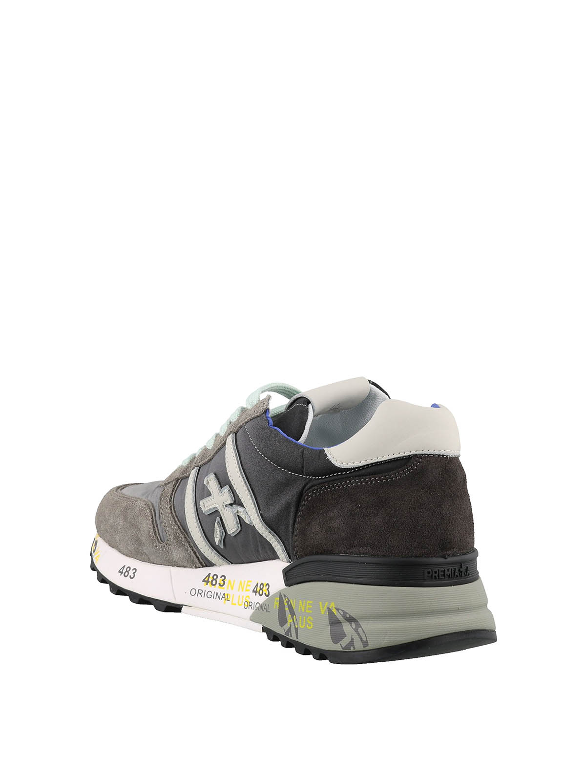 Shop Premiata Lander 4586 Grey Sneakers