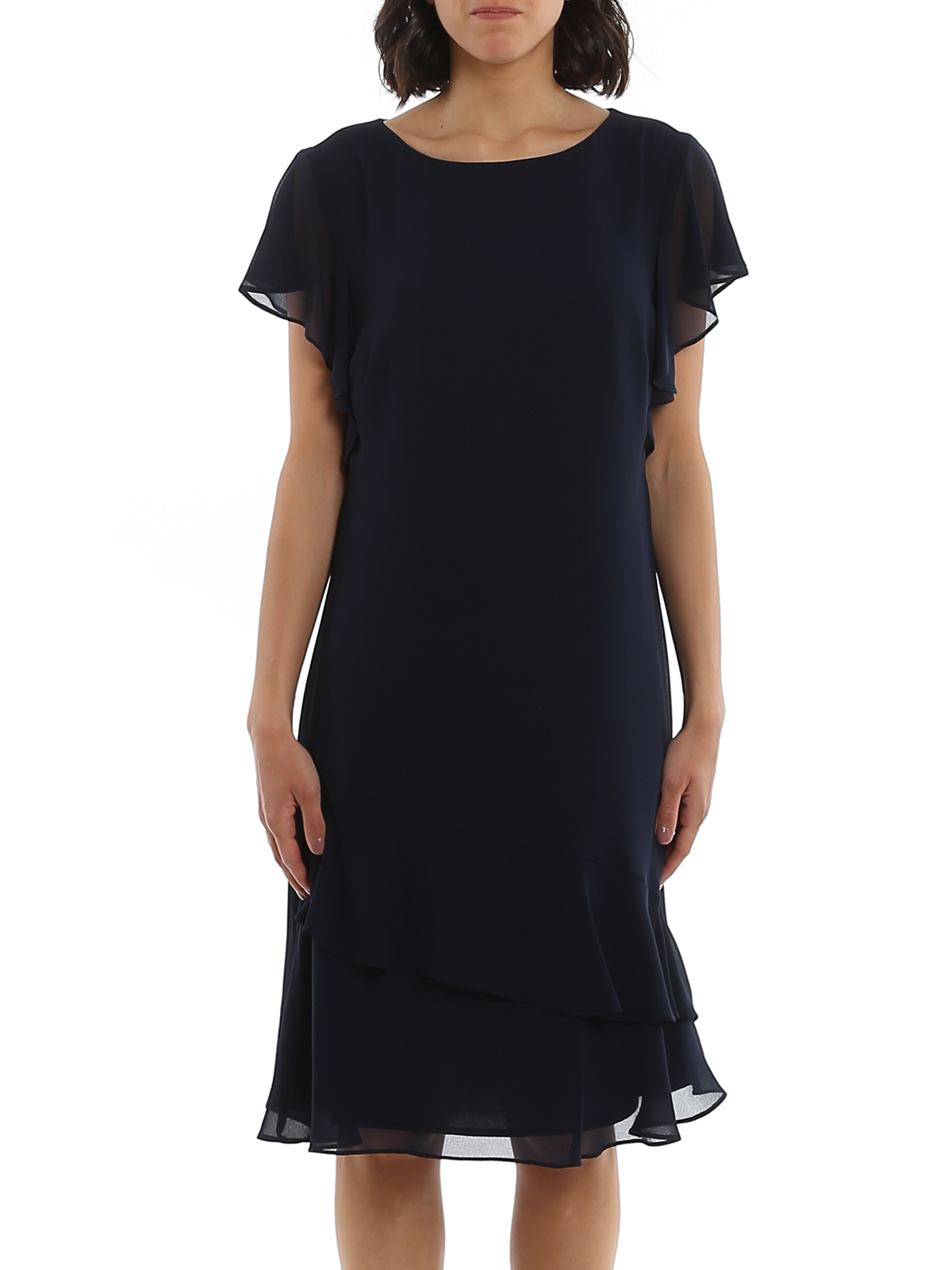 Lauren Ralph Lauren Crêpe flounced dress