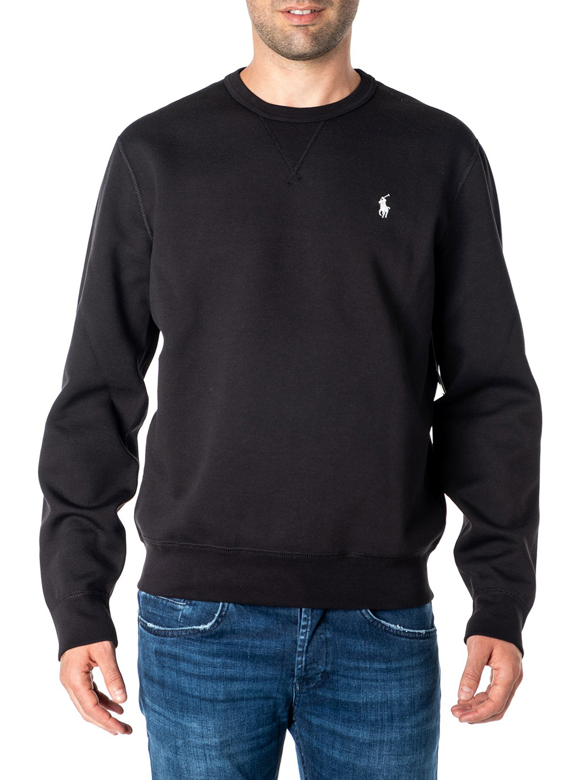 Shop Polo Ralph Lauren Black Cotton Blend Sweatshirt