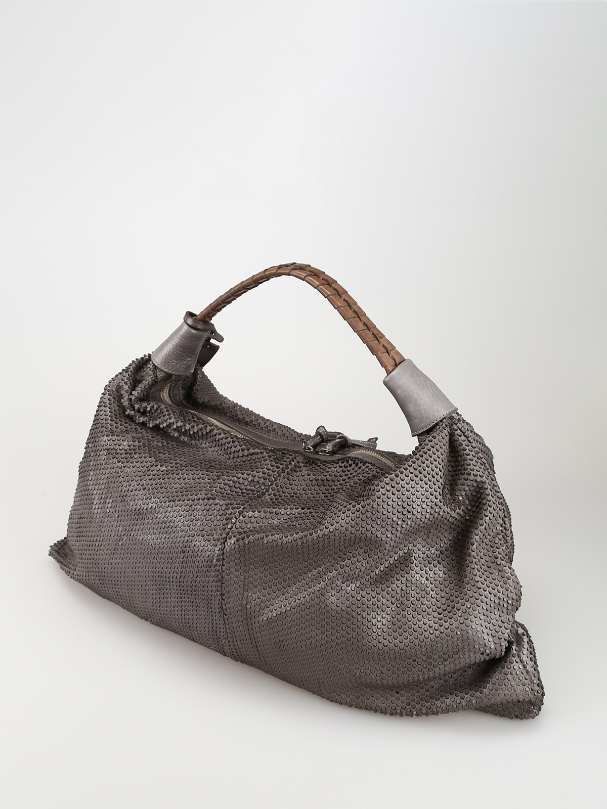 Shoulder bags Reptile's House - Sun dark brown textured leather bag -  BOH498V80017