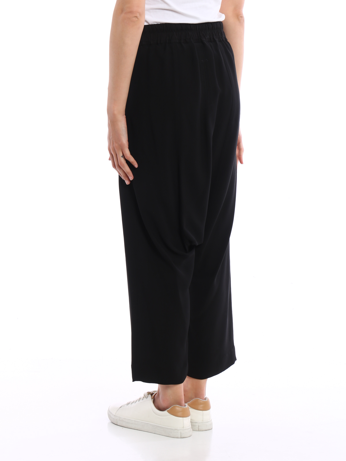 Rick Owens Cropped drop crotch trousers - Black | RP17S3308Y09
