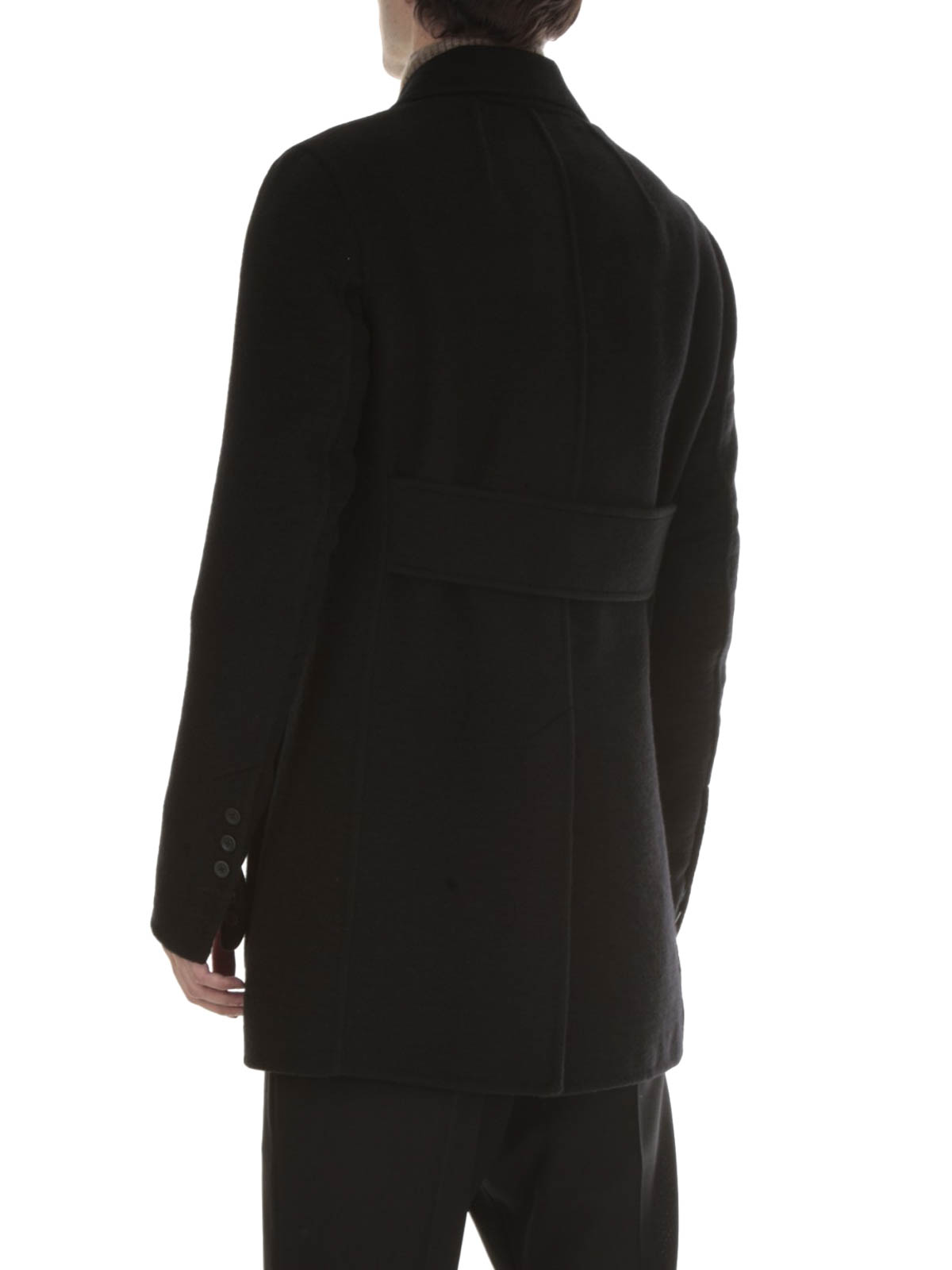 Rick Owens Cashmere doublebreasted peacoat - Black|RR16F670609
