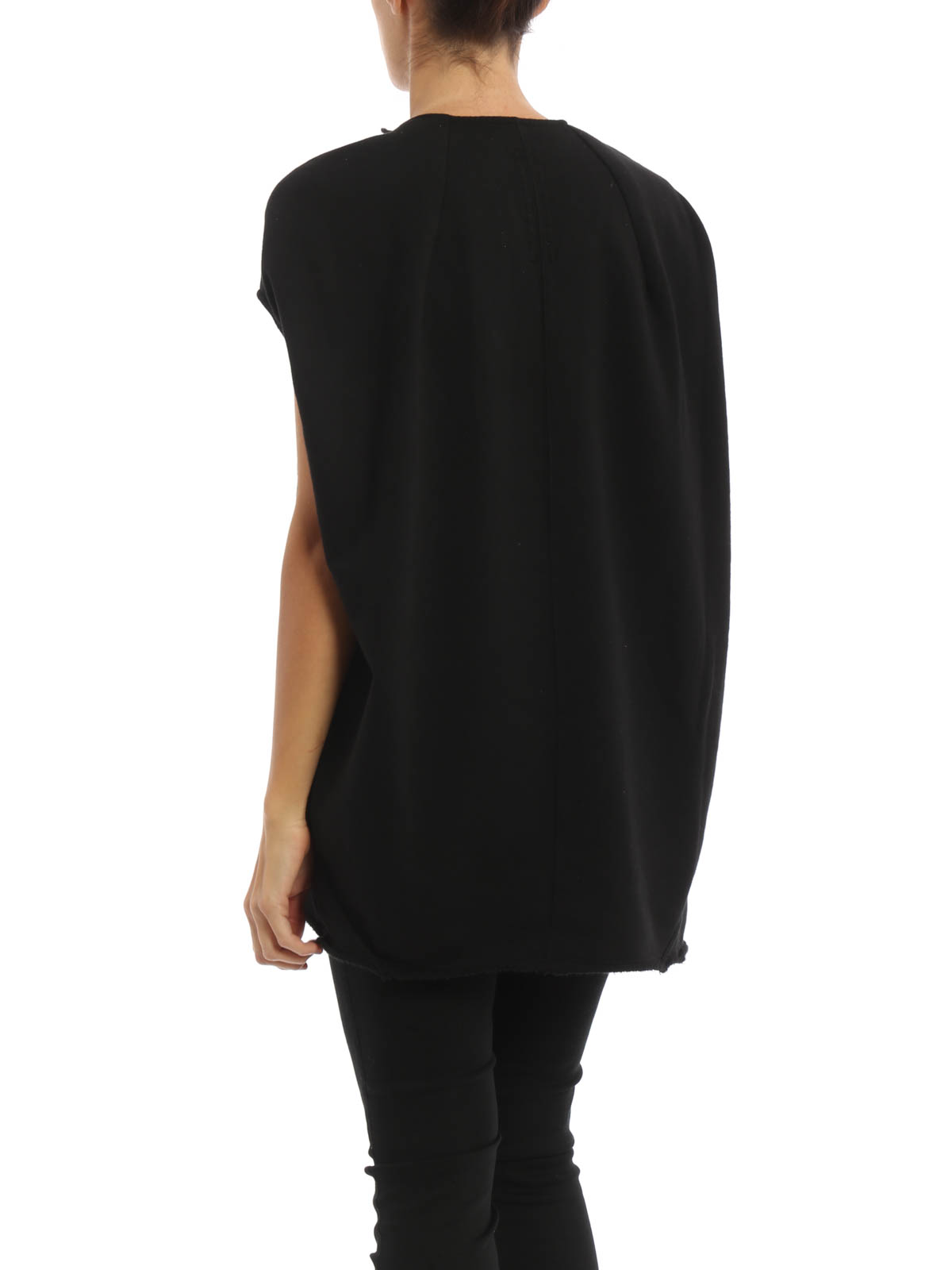 Rick Owens Mock collar sleeveless sweatshirt - Black|DS16F8228F09
