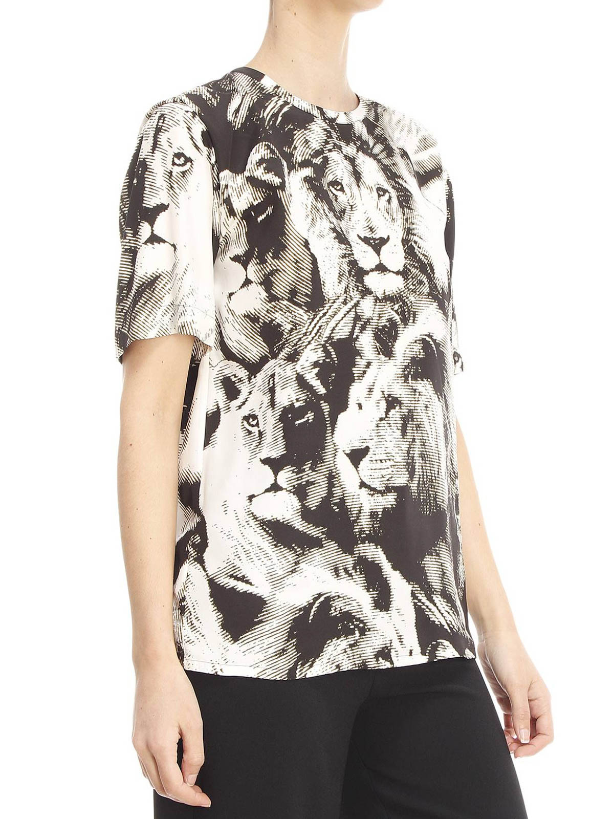 T-shirts Roberto Cavalli - Leo Camo print silk T-shirt