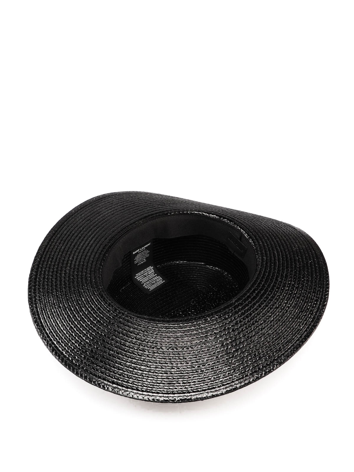 Saint Laurent Black Large Straw Hat for Men