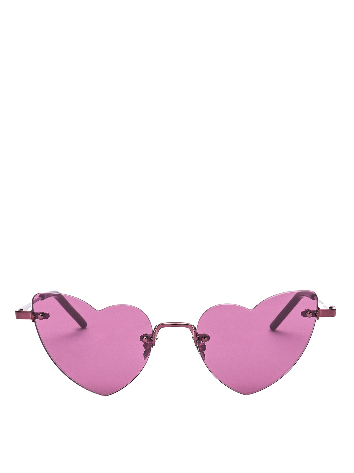 Saint Laurent LouLou SL 254 Rimless Heart Frame Sunglasses Saint Laurent LouLou 254 New Wave Sunglasses - Pink | Garmentory main image 4